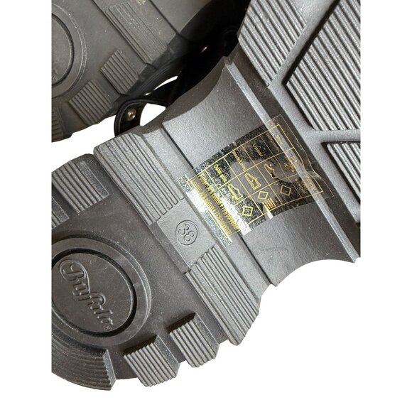 BUFFALO Buckle Strapy Chunky Heel Platform Sandals In Black Size 38 - Picture 6 of 6